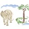 Safari with an Alligator Wall Stencil | 1052R by Designer Stencils | Animal & Nature Stencils | Reusable Art Craft Stencils for Painting on Walls, Canvas, Wood | Reusable Plastic Paint Stencil for Home Makeover | Easy to Use & Clean Art Stencil
